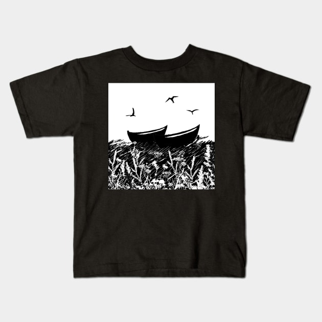 Boats At Da Hoab Kids T-Shirt by Juliewdesigns